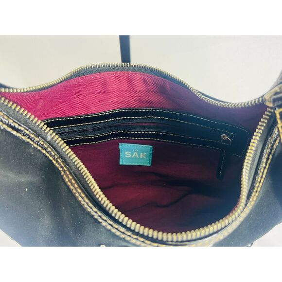 The Sak Black Suede Hobo Shoulder Bag - Picture 8 of 13